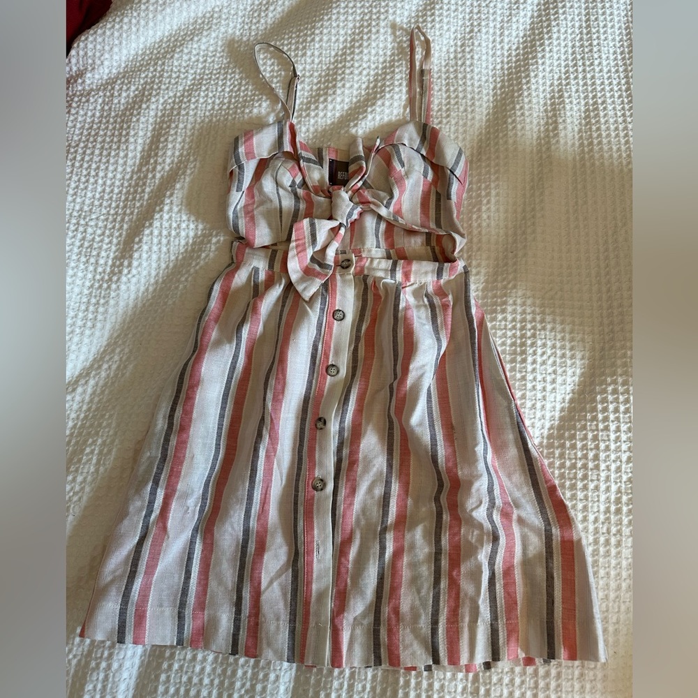 Reformation tie front striped dress Size XS/S  0/2